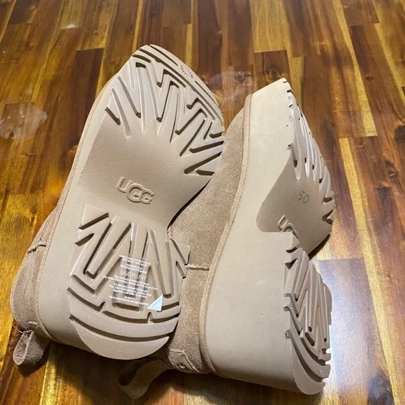 Authentic UGG Chestnut Platform Ankle women's winter boots genuine suede / wool. - Picture 4 of 9